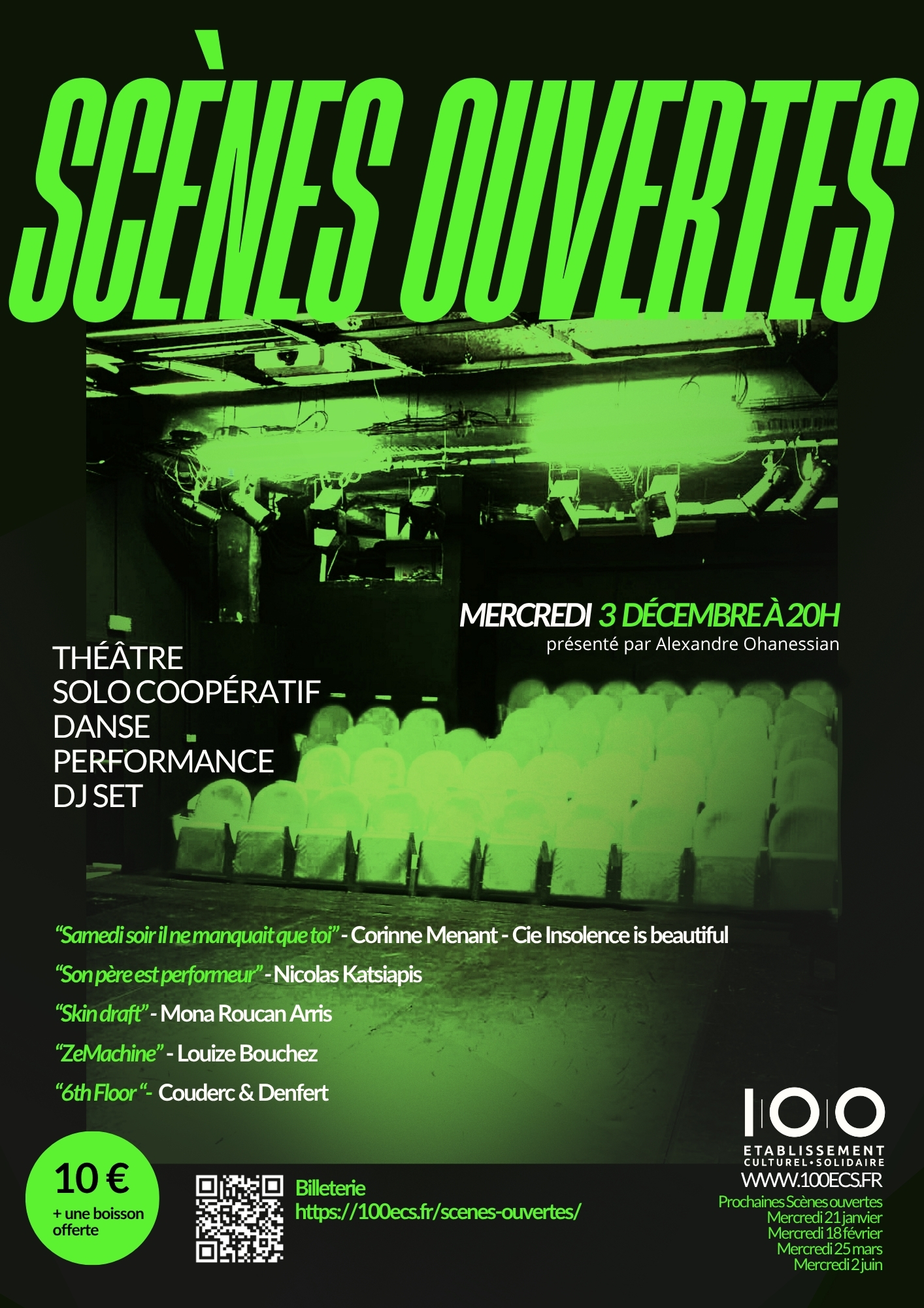 100ecs affiche Scènes ouvertes 3 décembre 2025