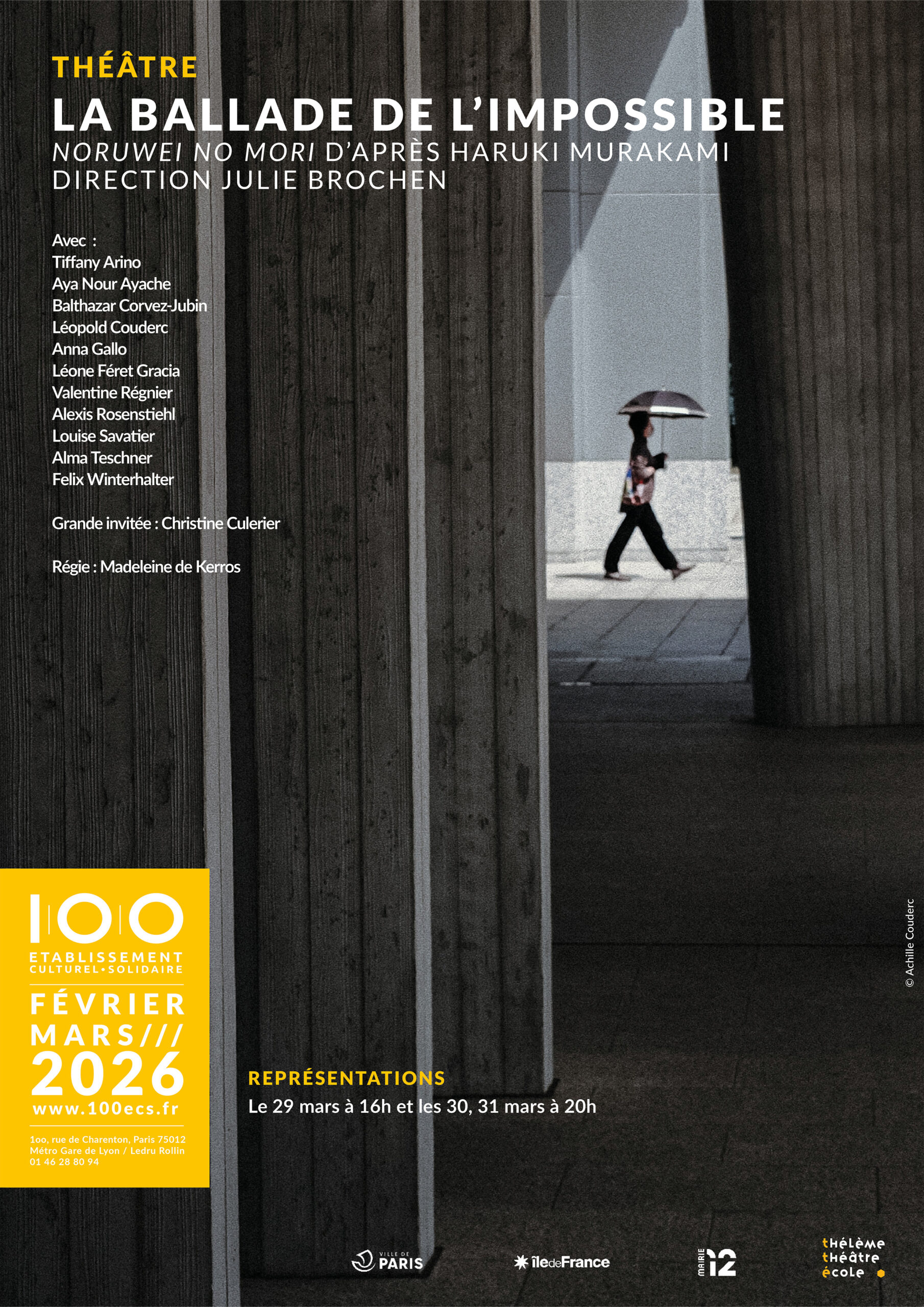 affiche A4 la ballade de l'impossible Murakami TTE 2026 100ecs