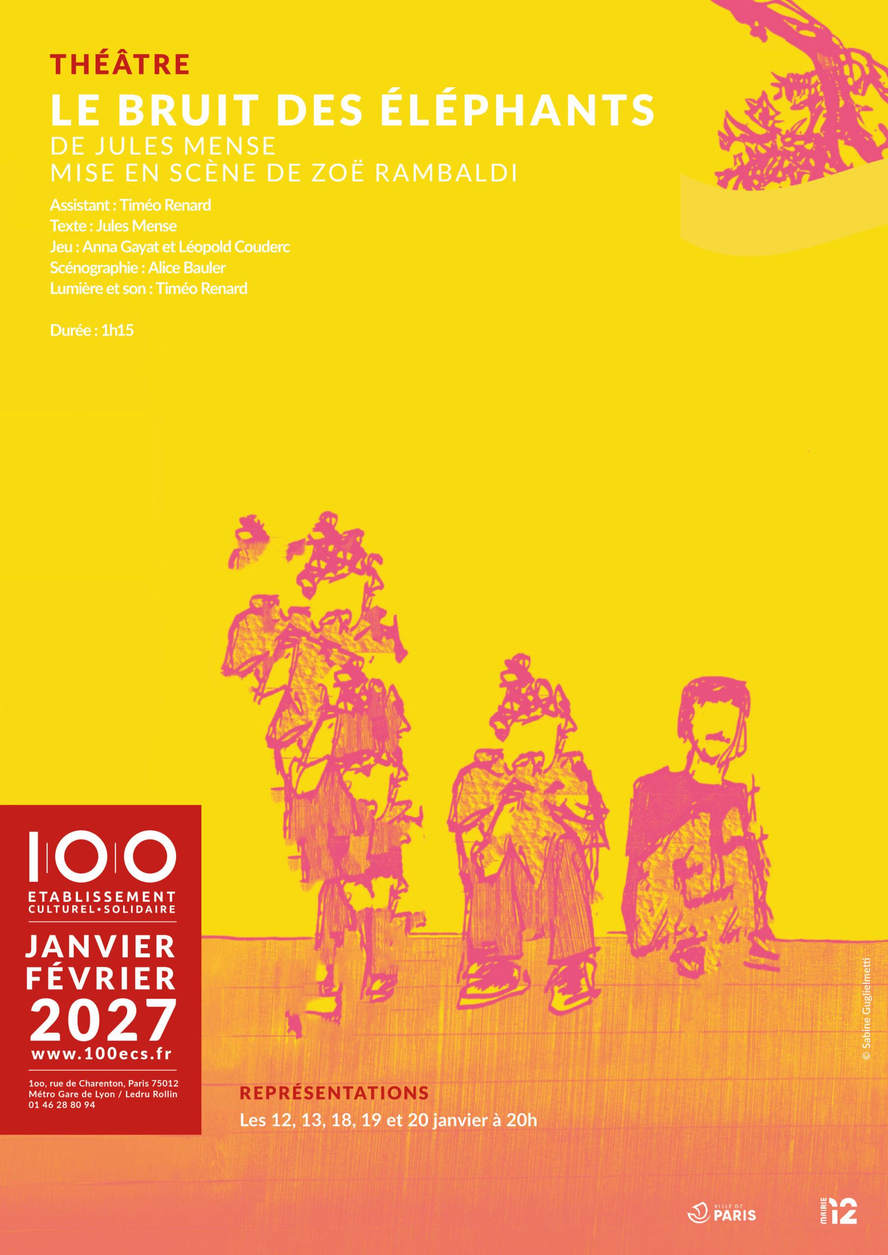 affiche Le bruit des Éléphants 100ecs a4